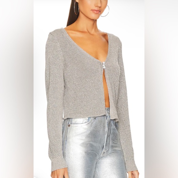 NWT Free People Emmaline Cardi Silver Springs Combo - Picture 2 of 4